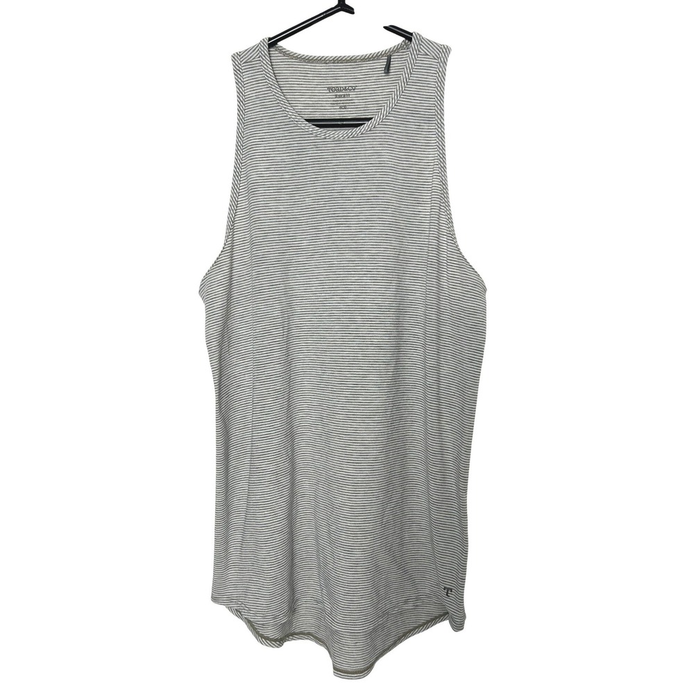 Toad&Co Tank Top Womens‎ S Gray Striped Piru Racerback Eco Sustainable hiking